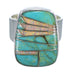 Turquoise And Opal Inlay Sterling Silver Southwestern Ring Size 5 AX83283